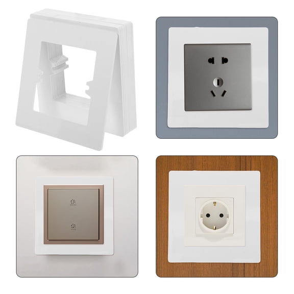 HAMPPLIES 10Pcs Decorative Switch Covers White PVC for Wall Plate Gap Repair and Decor