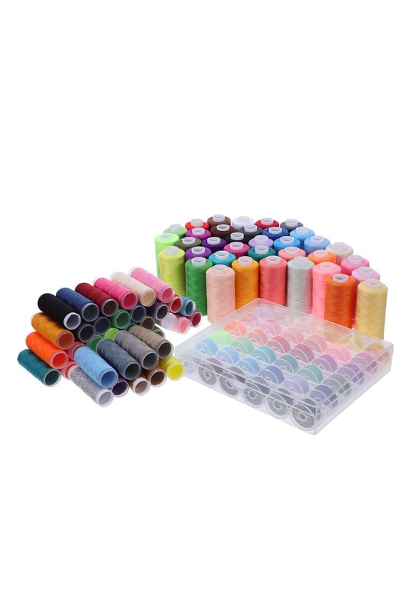 111Pc Sewing Thread Kit with Bobbins and Holder Assorted Colors Polyester for Beginner Projects