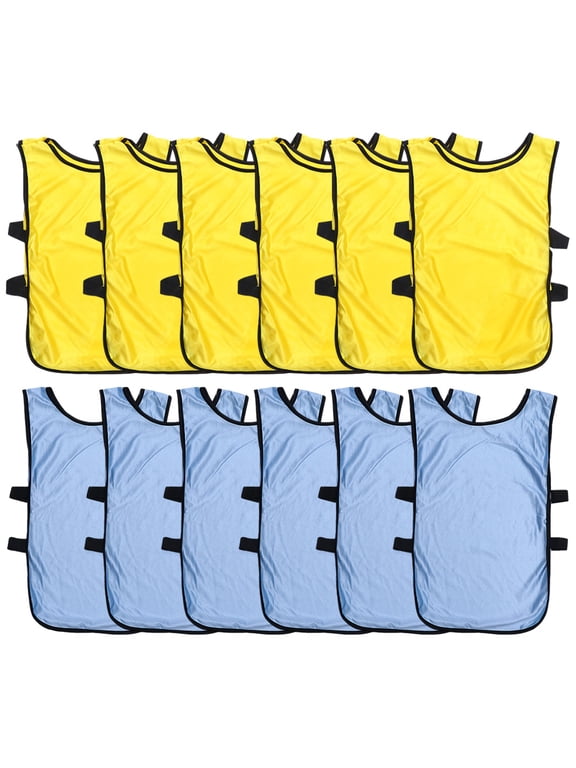 12Pcs Lightweight Reusable Soccer Pinnies Polyester Training Vests for Team Sports