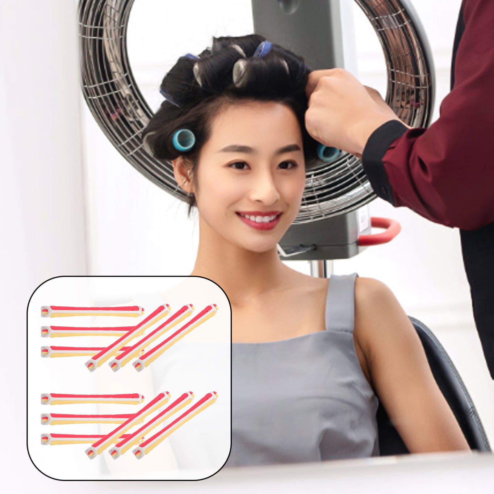 HAMPPLIES 12Pcs Multi Color Hair Curling Rods Lightweight Portable Perm ...