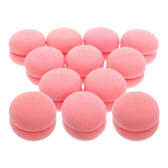 HAMPPLIES 12Pcs Pink Sponge Hair Roller for Women Girls Home Salon Mushroom Shaped Curling Tools
