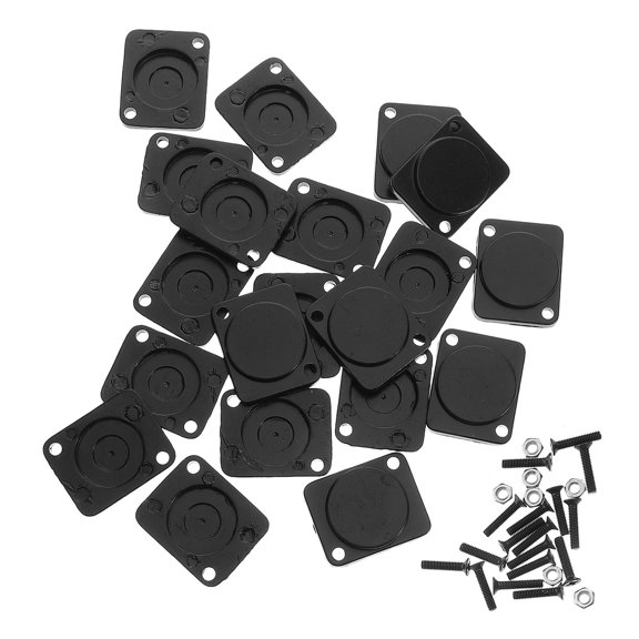 HAMPPLIES Zinc Alloy Blank Plate, Black, for Xlr Connectors, Home Audio, Stable and Tidy, 12Pcs