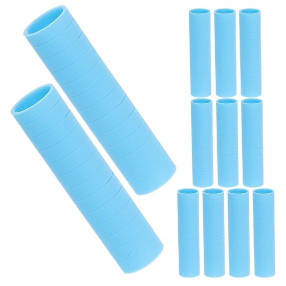 HAMPPLIES 12Pcs Sky Blue Anti Slip Silicone Pen Holder Sleeve with ...