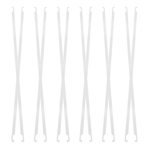 HAMPPLIES 12Pcs White Metal File Organizer Rails Hanging Bars for Desktop Folder Management