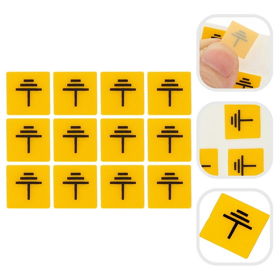HAMPPLIES 12pcs Signs Stickers Grounding Warning Decals Yellow PC for Workplace Safety