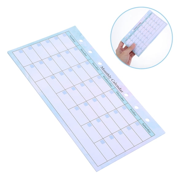 HAMPPLIES 14 Sheets Magnetic Meal Planner For Refrigerator Blue Monthly Planner Refill Paper Design