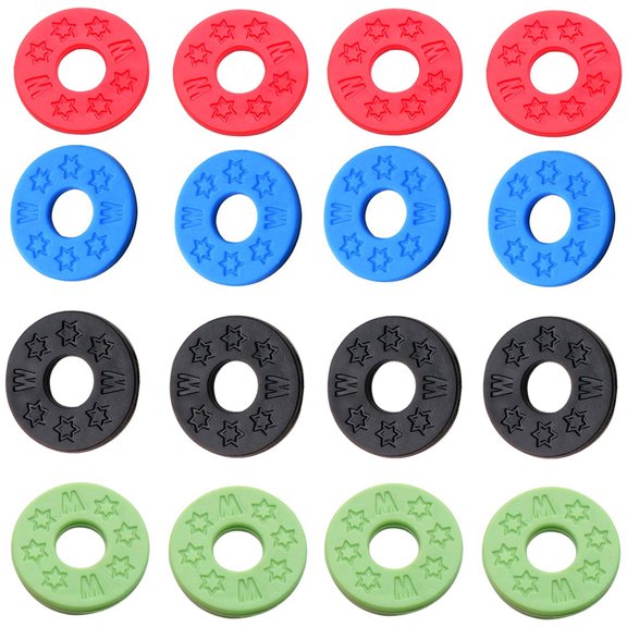 HAMPPLIES 16Pcs Guitar Strap Lock Silicone Blocks Anti Slip Pads for Bass Acoustic and Electric