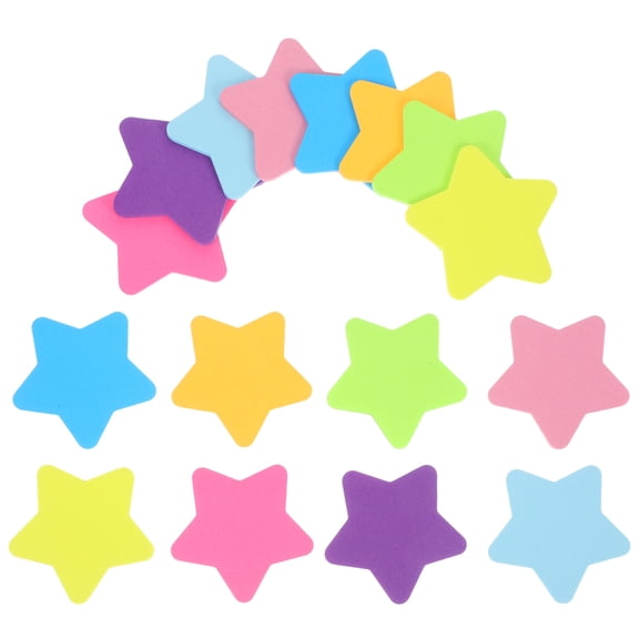 HAMPPLIES 16-Piece Multicolor Fluorescent Star Self-Stick Notepads with Smooth Writing