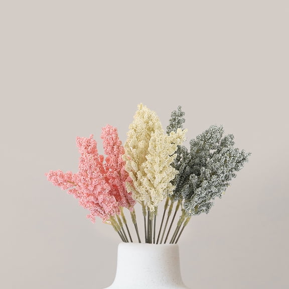 HAMPPLIES 18 Pieces Plastic Wheat Ear Stems for Home Decor, Vase Filler, Tabletop Display, Artificial Plant Decoration