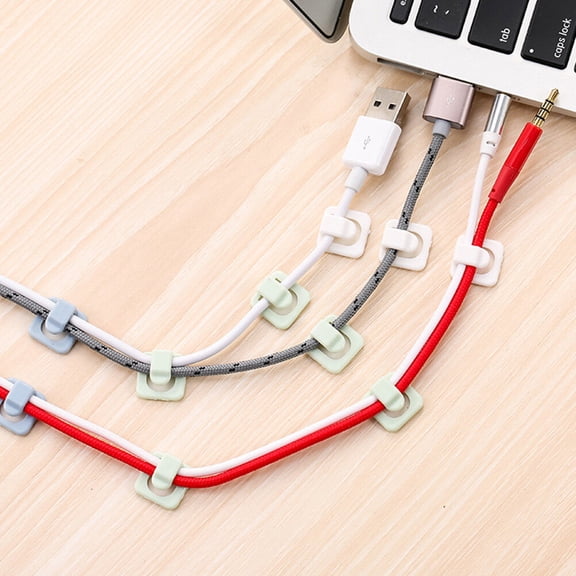 HAMPPLIES 18-Piece White ABS Cord Cable Organizer Set for Home and Office Use, and Easy to Install