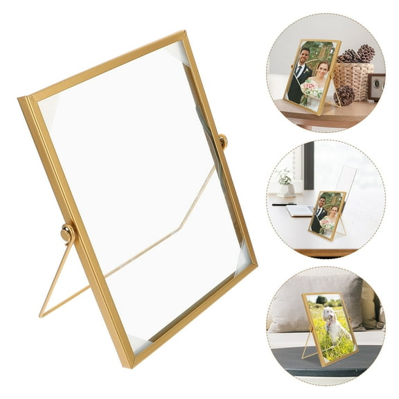 HAMPPLIES 1Pack 23x18cm Golden Iron Photo Frame Square Nordic Style For Indoor Decoration