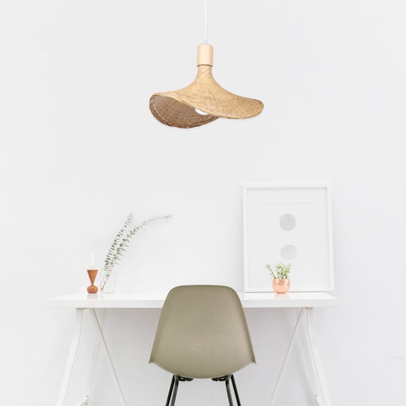 HAMPPLIES 1Pack Bamboo Ceiling Light with Japanese Design for Staircase Lighting