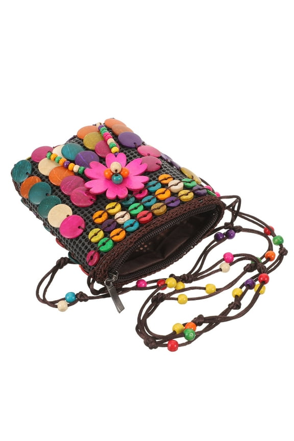 1Pack Boho Crossbody Bag Woven Purse for Women Walking Going Out