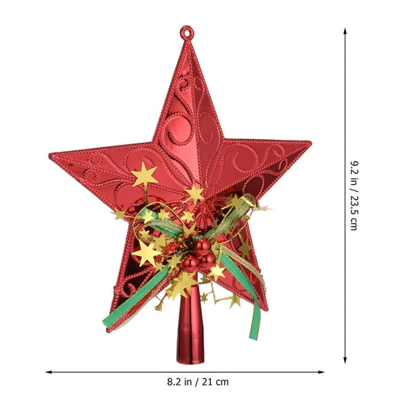 HAMPPLIES Red Tree Topper Christmas Tree Star Topper Plastic 1Set