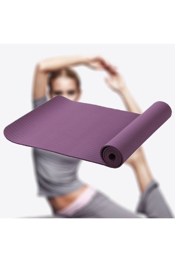 1Pack Dark Purple Yoga Mat TPE for and Outdoor Exercise