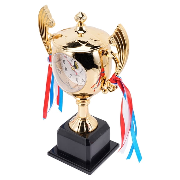 HAMPPLIES Modern Style Trophy Desktop Clock ABS 1Pack 9.6x6.1in