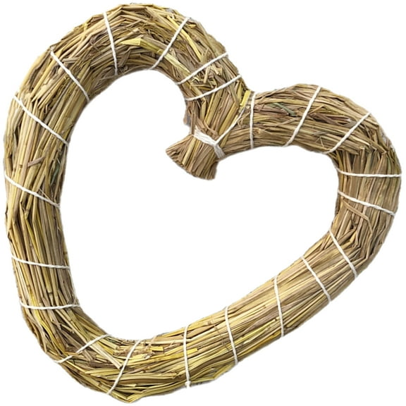 HAMPPLIES 1Pack Heart Shaped Wall Decor Straw Wreath for Wedding and Anniversary