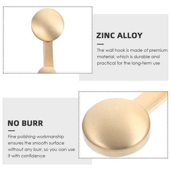 HAMPPLIES 1Pack Metal Coat Hooks Zinc Alloy Double Circle Shape for Hanging Keys in Study and Bathroom