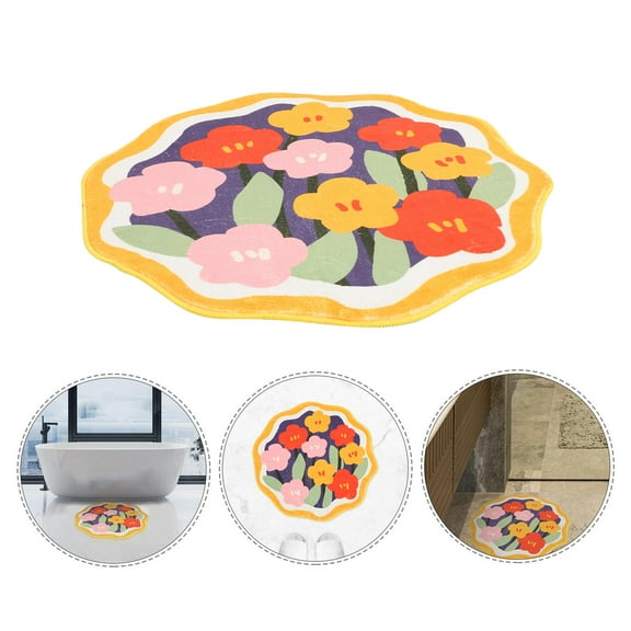 HAMPPLIES 1Pack Nursery Style Bath Rug for Children and Pregnant Women Non Slip and in Yellow Color