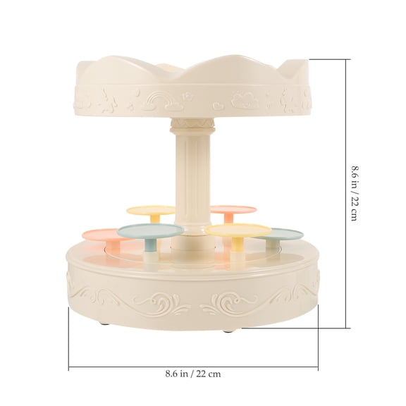 HAMPPLIES Rotating Cupcake Carrier Carousel, Multi-Compartment Plastic Cupcake Storage Organizer, 1 Piece Dessert Holder