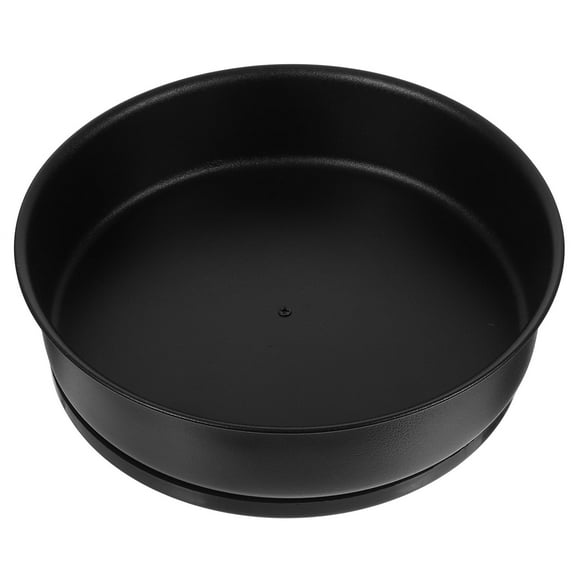 HAMPPLIES 1Pack Rotatable Seasoning Holder Round Black 7.66X7.66X1.77in Stainless Steel Condiment Organizer