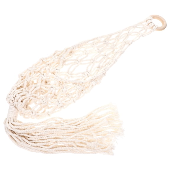 HAMPPLIES 1Pack SpaceSaving Macrame Hanging Fruit Basket for Kitchen Organization