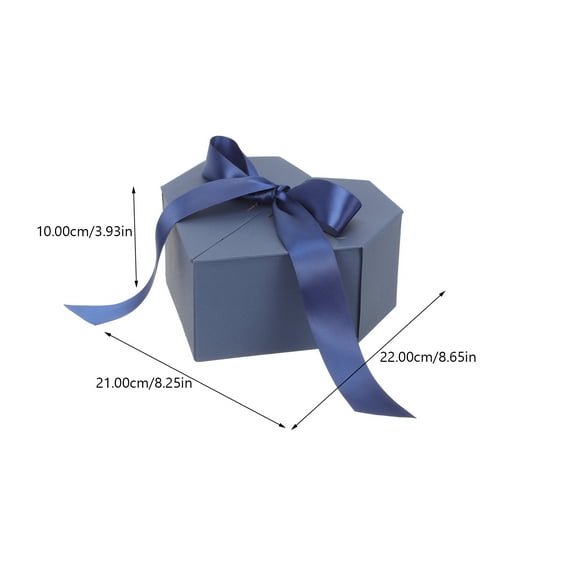 HAMPPLIES 1Pack Valentine Day Candy Packaging Box in Heart Shape Blue Paper Material for Surprise