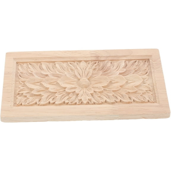 HAMPPLIES 1Pack Wood Carved Applique Beige Decorative Wood Moulding for Indoor Use 15.00X8.00X0.80CM