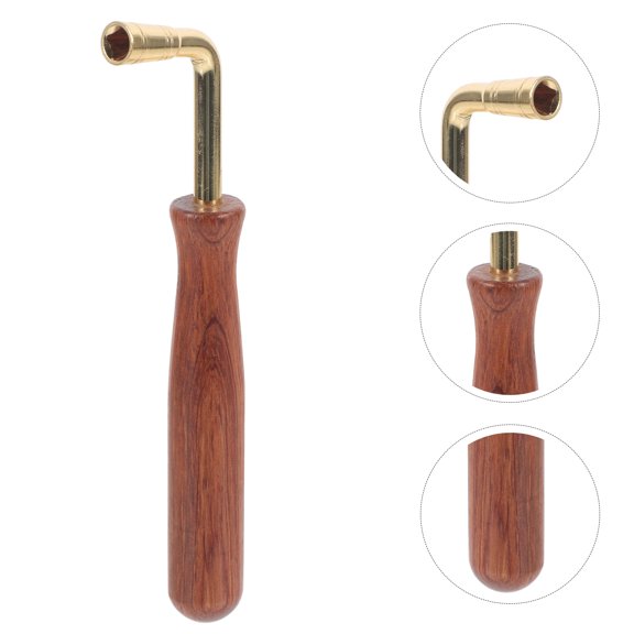 HAMPPLIES 1Pack Wood Guzheng Tuning Wrench Reliable Tool for Performance Preparation and Musicians 7.3x2.0x0.9in