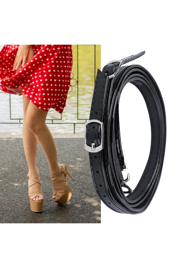 1 Pair Black High Heel Ankle Straps with , Detachable Anti- for Secure and Comfortable Fit