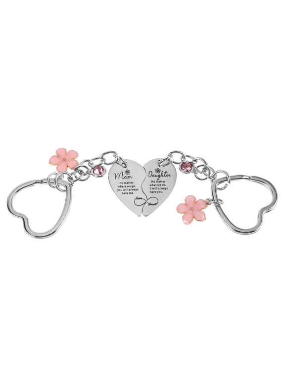 Durable Heart Shaped Keychain Set Multi Color Stylish Bag Accessory