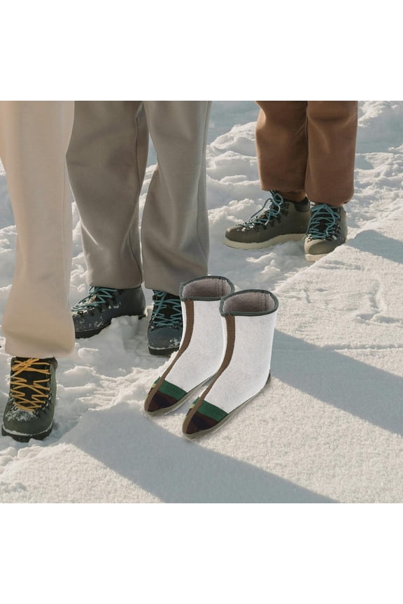 1Pair Outdoor Winter Boot Liners Waterproof Plush Lining Durable Oxford Cloth for Hiking