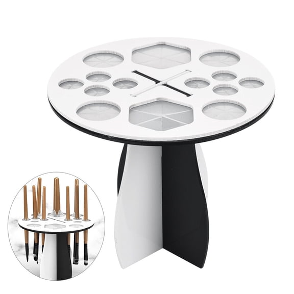 HAMPPLIES Plated Silver Makeup Brush Drying Rack 1Pc for Organized Storage and Display