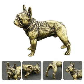 HAMPPLIES Golden Antique Brass Pitbull Tea Pet for Desktop Decoration and Functional Paperweight