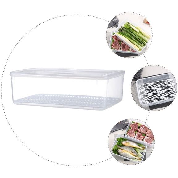 HAMPPLIES White Household Storage Box with Sealing Lid, Vegetable Container for Food Preservation and Kitchen Organization
