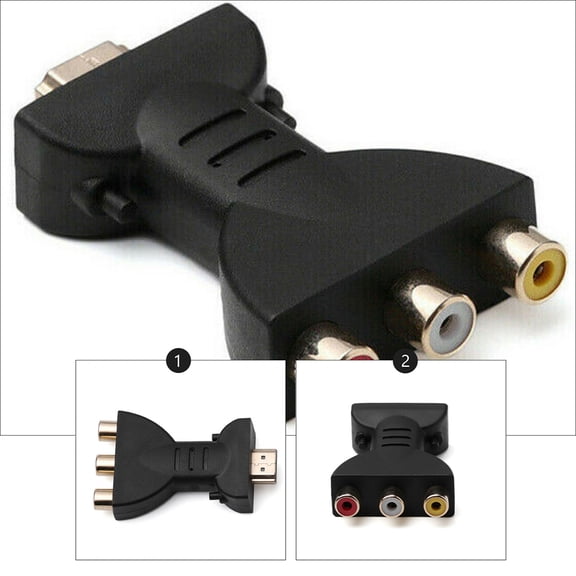 HAMPPLIES Lightweight Black AV Adapter Converter for Home Theater Systems, Compatible with 1080P Signals, 1 Piece
