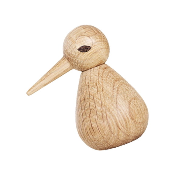 HAMPPLIES 1Pc Modern Wood Bird Sculpture for Home Wall Art with Khaki Color