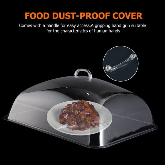 HAMPPLIES Transparent Tray Cover, Plastic Food Lid with Easy Grip Handle for Freshness and