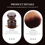 HAMPPLIES 1 Piece Anti-Static Vinyl Record and CD Cleaner Brush, Brown Album Dust Removal Cleaning Tool for