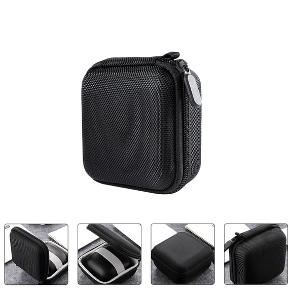 HAMPPLIES 1Pc Wireless Headphone Box Black Eva Storage Case with Elastic Mesh Pocket