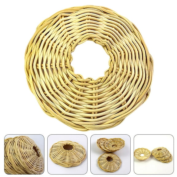 HAMPPLIES 1Pcs 3.9in Faux Rattan Lamp Shades for Ceiling Lamp in Rustic Style