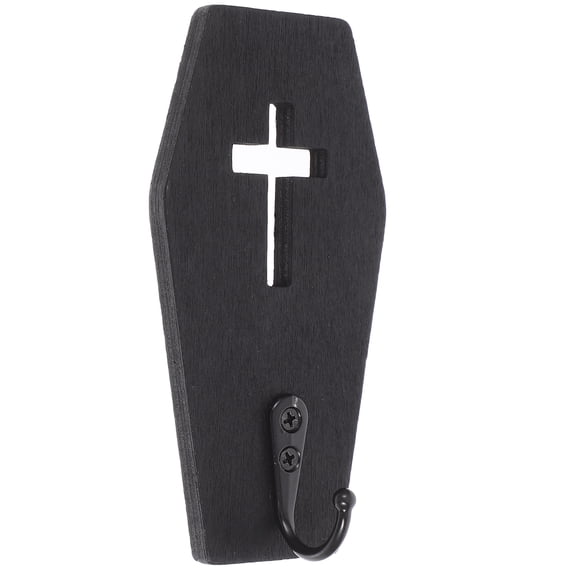 HAMPPLIES 1Pcs Artistic Black Wooden Cross Shaped Wall Hook for Key Storage Home Decor