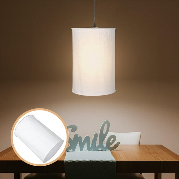 HAMPPLIES 1Pcs Cylindrical White Fabric Lampshade For Tea Light 42x30cm