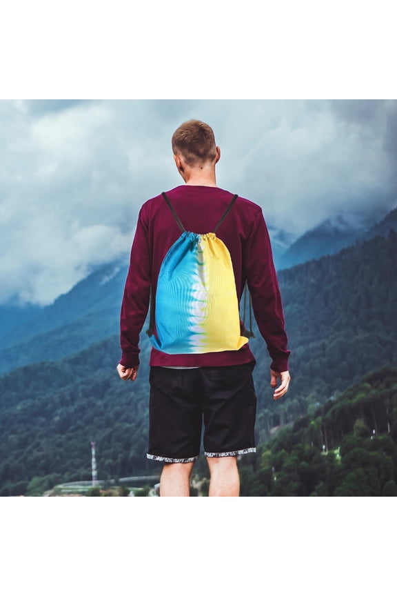 Gym Drawstring Backpack Drawstring Backpack Multi Oxford Cloth 1 Pcs 16.11X12.58X0.20in