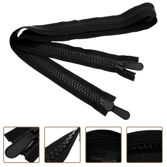 HAMPPLIES Heavy Duty Black Zipper Replacement Slider for Jacket with Dual Separating Two Way Pull