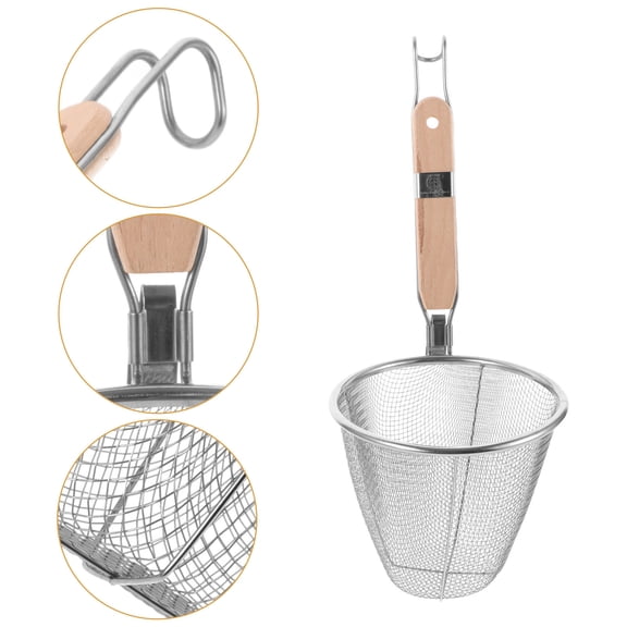 HAMPPLIES 1Pcs Kitchen Strainer Basket for Noodles and Pasta 11.8x6.1x5.5in