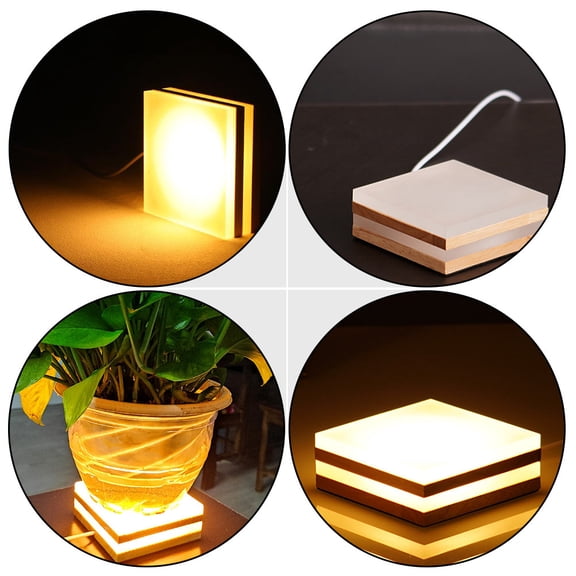 HAMPPLIES 1Pcs Light Brown Vase Base with Led Technology for Adults Home Decor