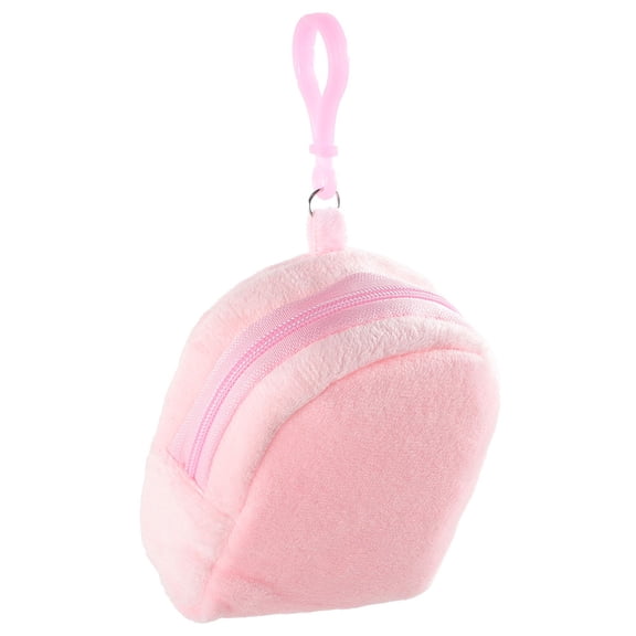 HAMPPLIES Mini Keychain Pouch Plush Purse Pink 1Pack Coin Storage
