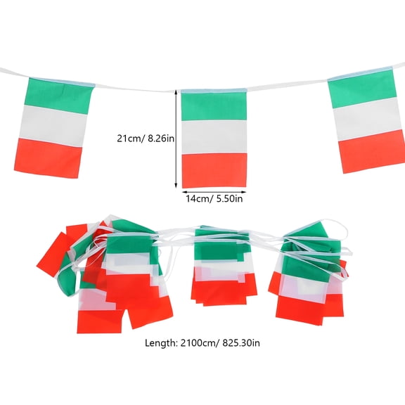 HAMPPLIES 1Pcs Polyester Italian String Flags for Festival Decoration 11.8X2.2X0.04In