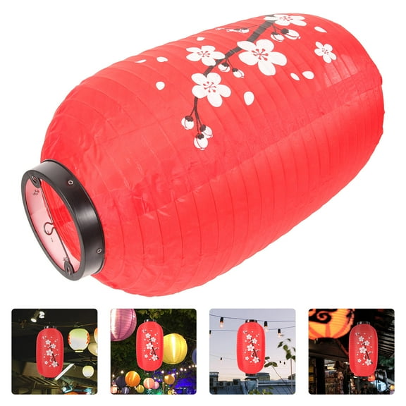 HAMPPLIES Japanese Party Ornament Japanese Lantern Red Silk 1Pcs